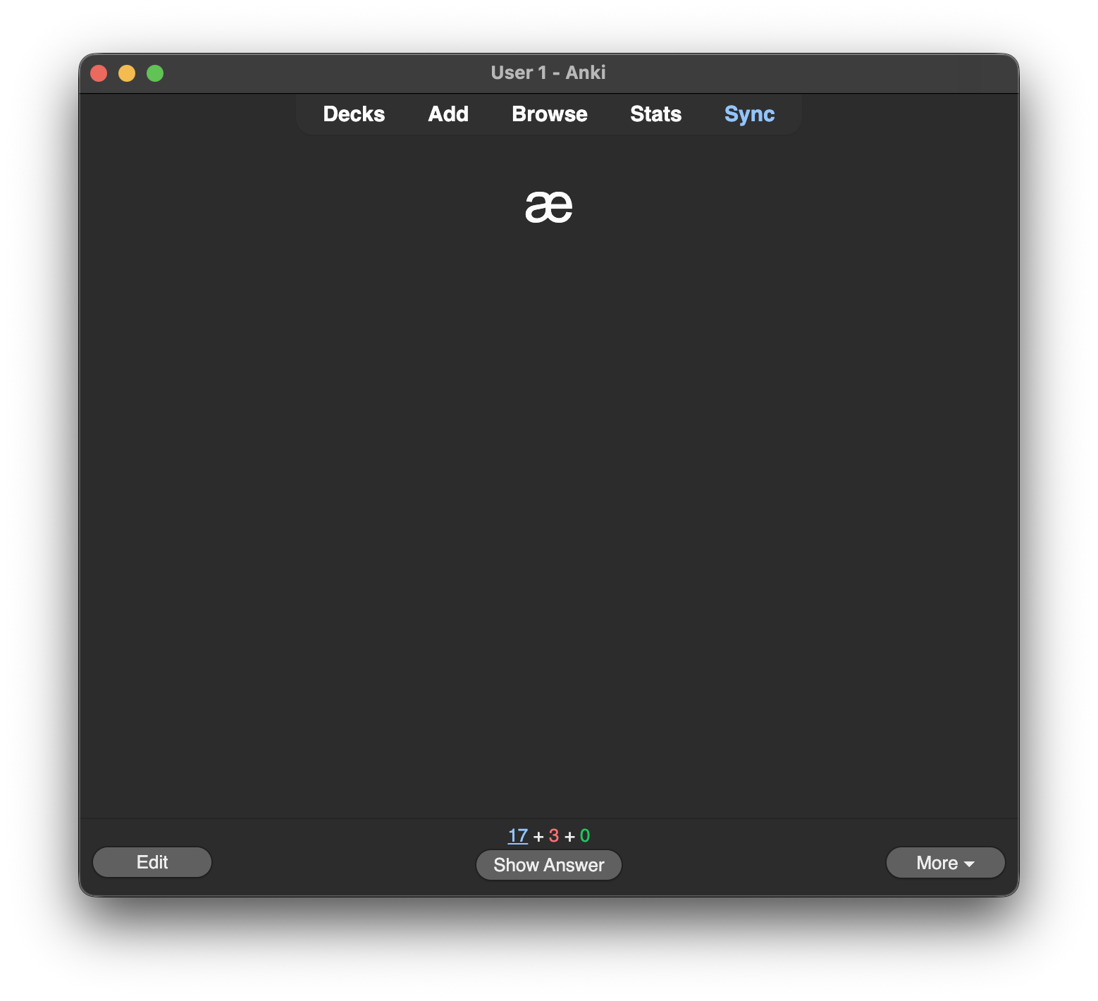Anki card showing an IPA symbol on the front side
